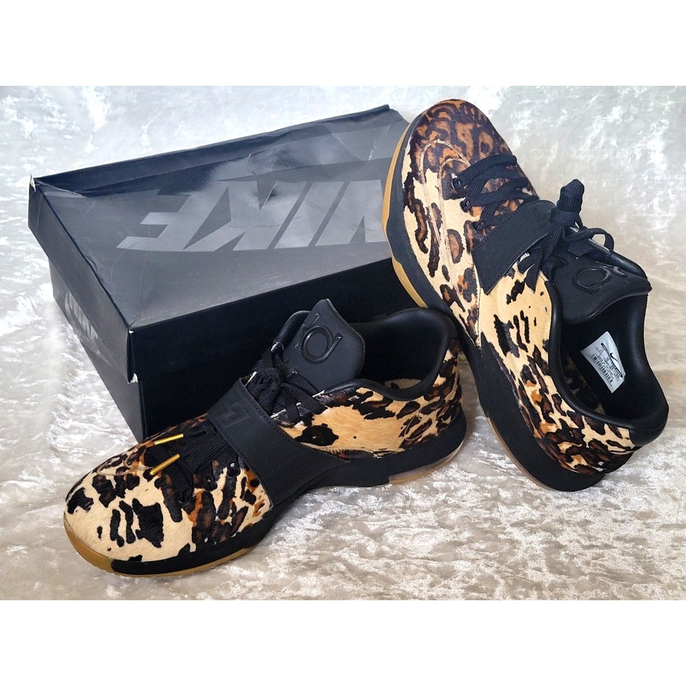 Nike KD 7 EXT QS Longhorn State Pony Hair Animal Print Men's Size 11 716654-001